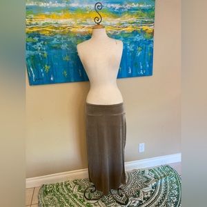 Champagne velvet hip hugger skirt